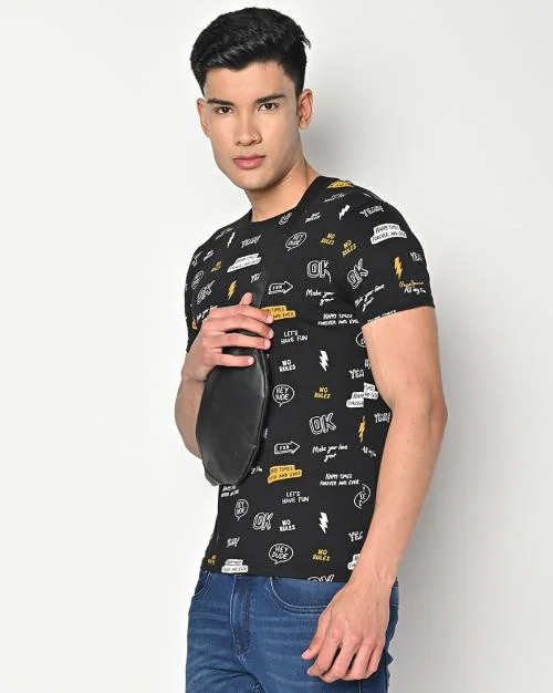 Sid All-Over Print Slim Fit Crew-Neck T-Shirt