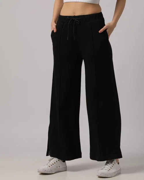 Buy Women Flared Track Pants with Side Slits Online at Best Prices in ...