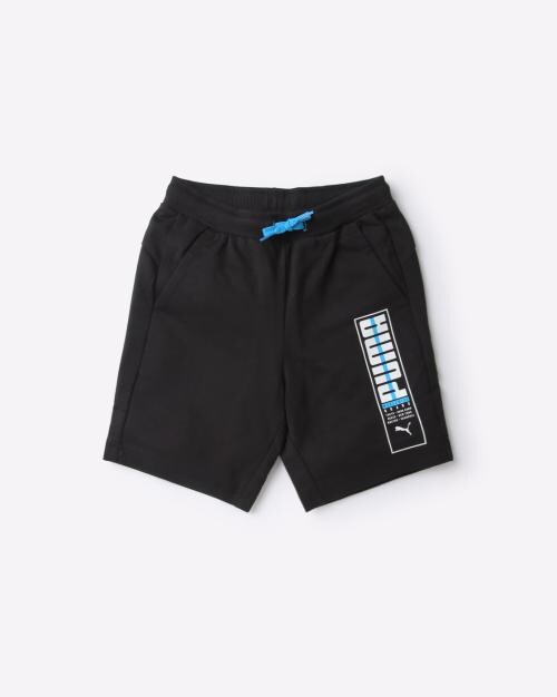 Brand Print Shorts with Insert Pockets