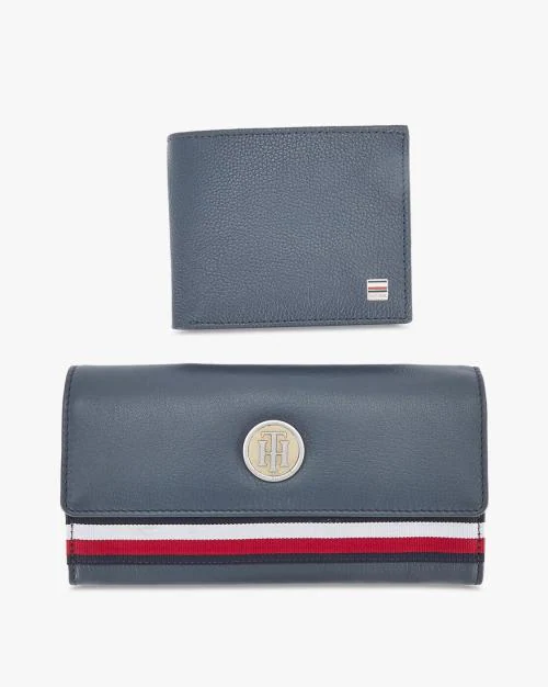 Genuine Leather Couple Wallet Set