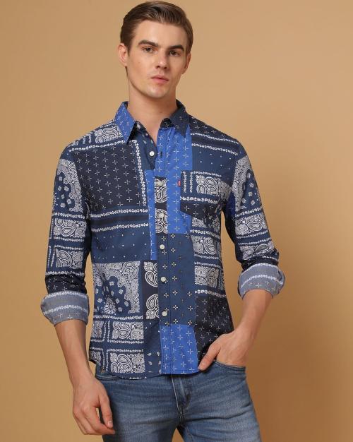 Men Printed Slim Fit Shirt
