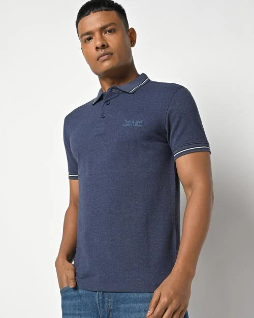 Buy Regular Fit Polo T-Shirt with Contrast Tipping Online at Best ...