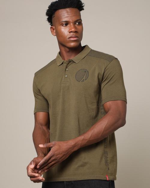 Regular Fit Logo Print Polo T-Shirt