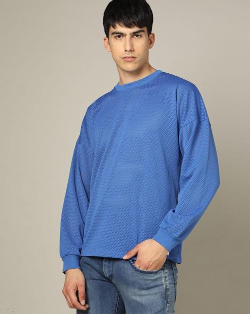Relaxed Fit Crew-Neck T-Shirt with Drop-Shoulder Sleeves