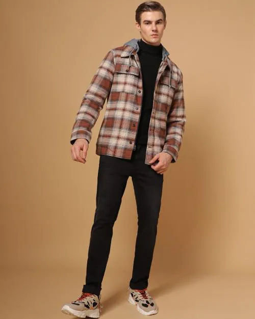 Checked Hooded Jacket