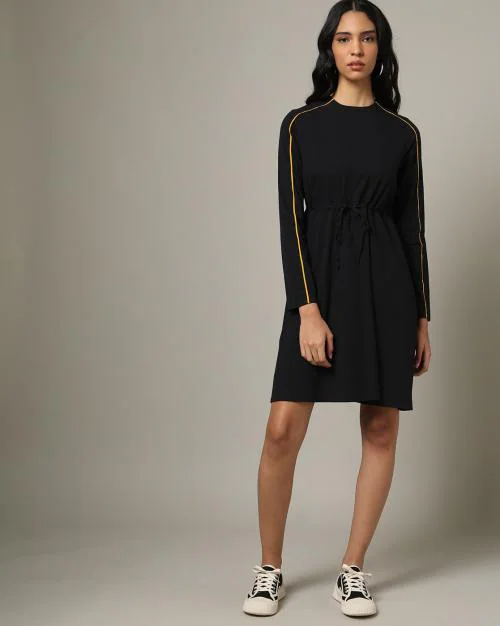 Fit & Flare Dress with Waist Tie-Up