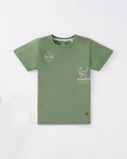 Dinosaur Print Round-Neck T-shirt