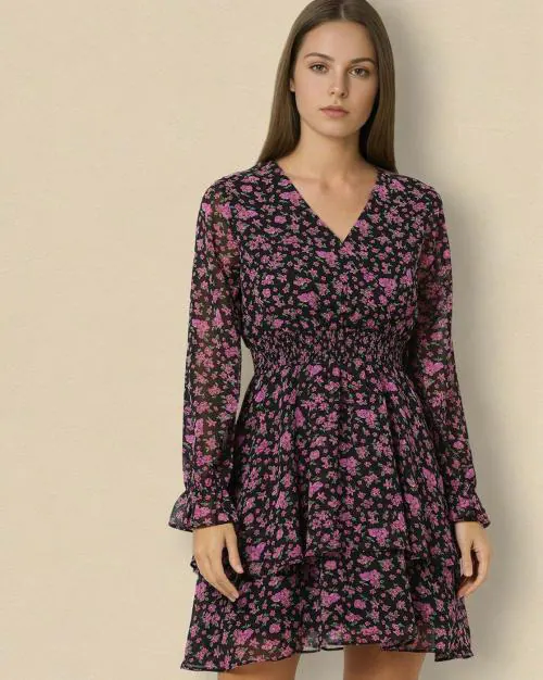 Women Floral Print Fit & Flare Dress