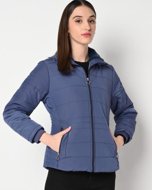 Zip-Front High-Neck Jacket