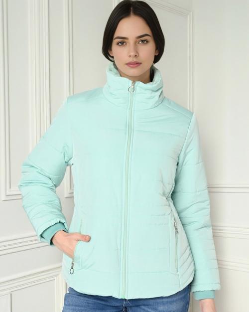 Zip-Front High-Neck Jacket
