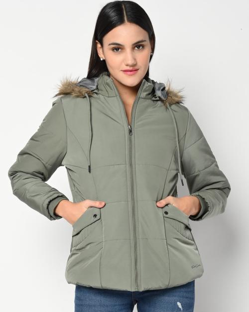 Buy Puffer Jacket with Detachable Hood Online at Best Prices in India ...
