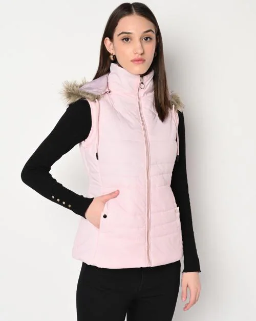 Zip-Front Jacket with Detachable Hood