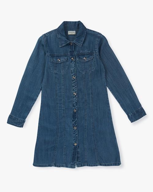 Washed Denim Shirt Dress