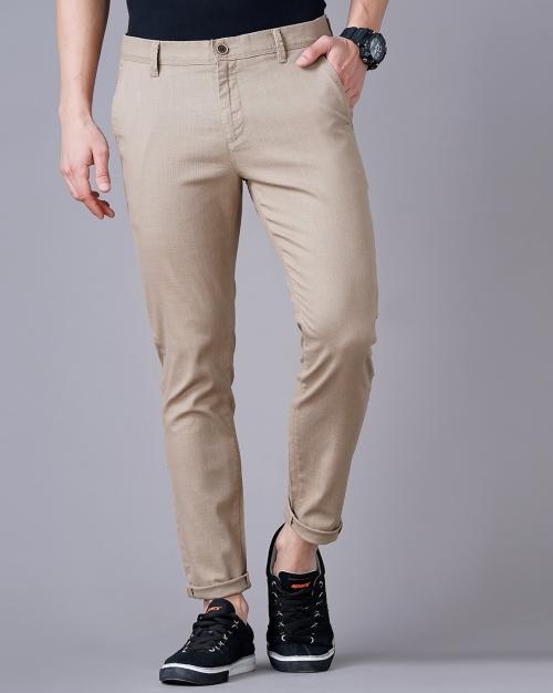 Slim Fit FlatFront Trousers with Insert Pockets JioMart