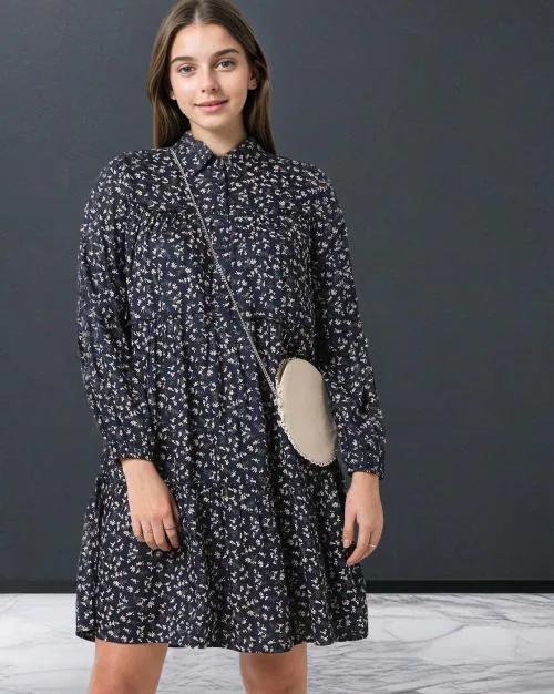 Floral Print Tiered Dress