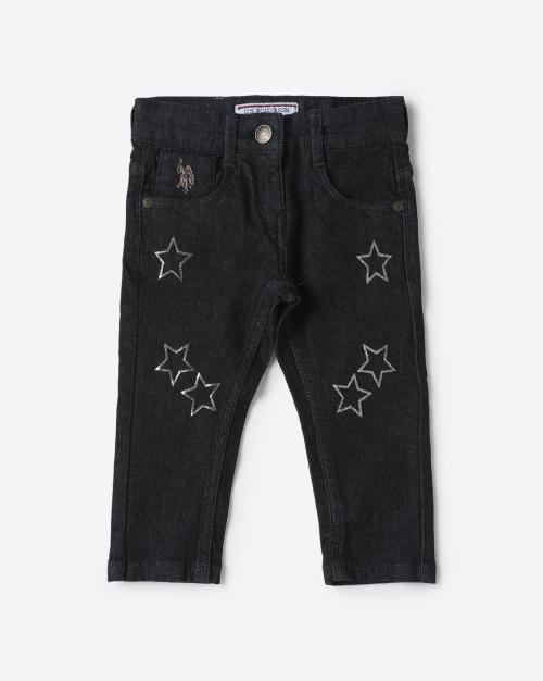 Star Print Straight Fit Jeans
