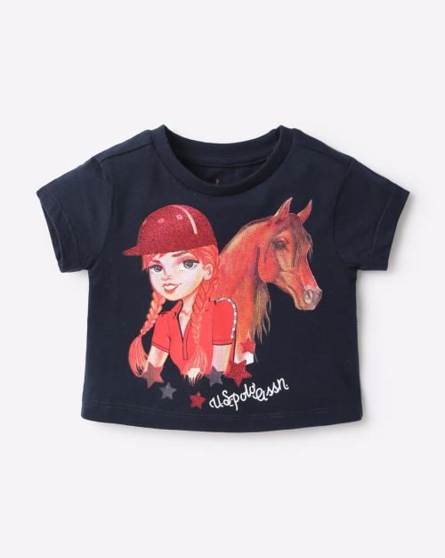 Pony Print Round-Neck T-Shirt