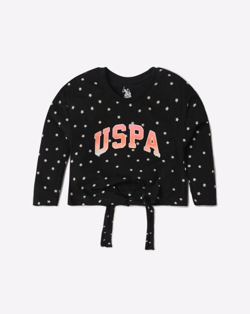 Star Print Round-Neck T-Shirt