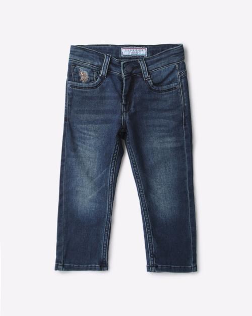 Lightly Washed Mid-Rise Jeans