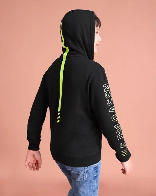 Front Open Hoodie with Brand Embroidery