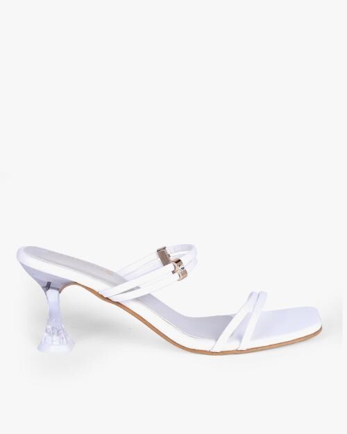 Strappy Square-Toe Heeled Sandals