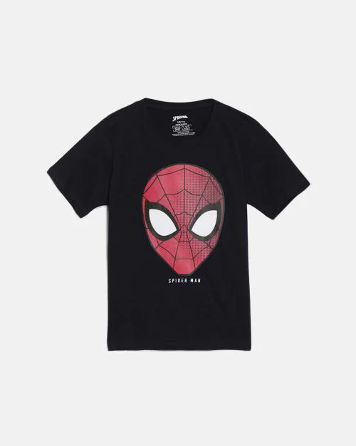 Spider-Man Print Round-Neck T-shirt