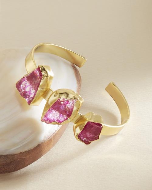 Stone-Studded Cuff Bracelet