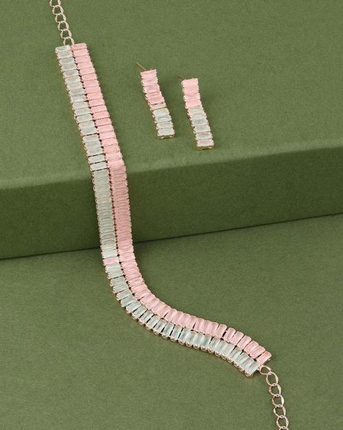 Stone-Studded Choker Necklace Set