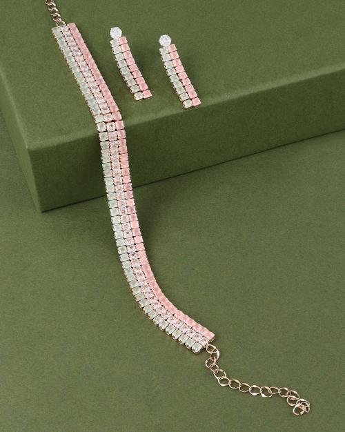 Stone-Studded Choker Necklace Set