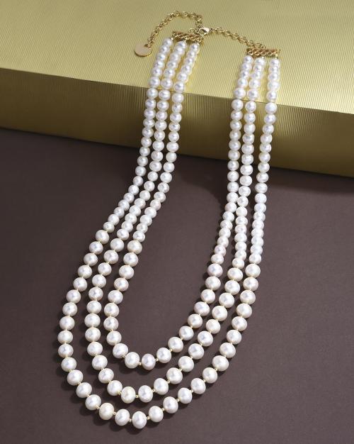Pearl Beaded Layered Necklace