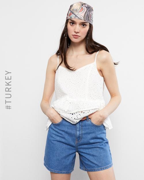 High-Rise Denim Shorts