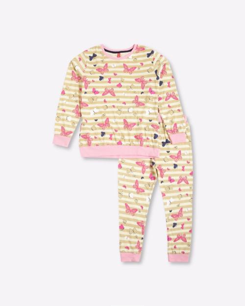 Butterfly Print Sweatshirt & Joggers Set