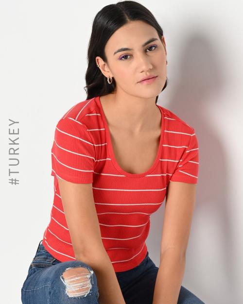 Striped Fitted Crew-Neck T-Shirt