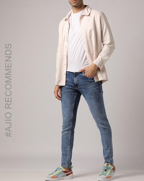 Acid Wash Skinny Fit Jeans