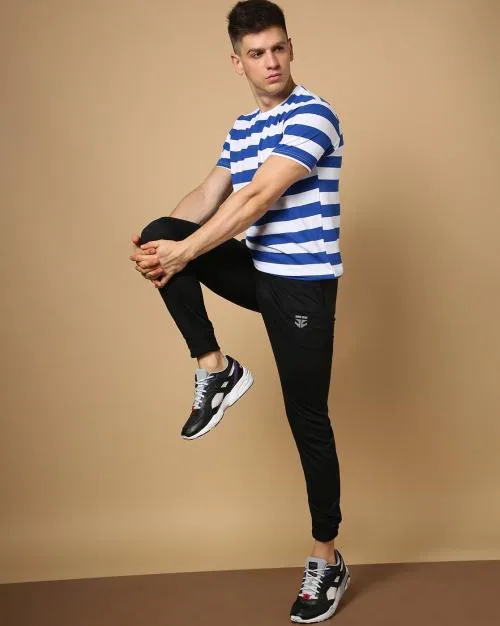 Striped Training T-Shirt with Track Pants