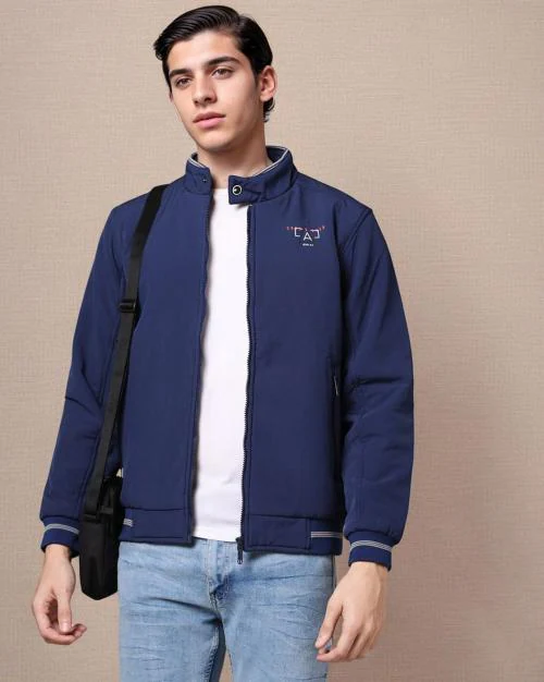 Zip-Front Bomber Jacket with Insert Pockets