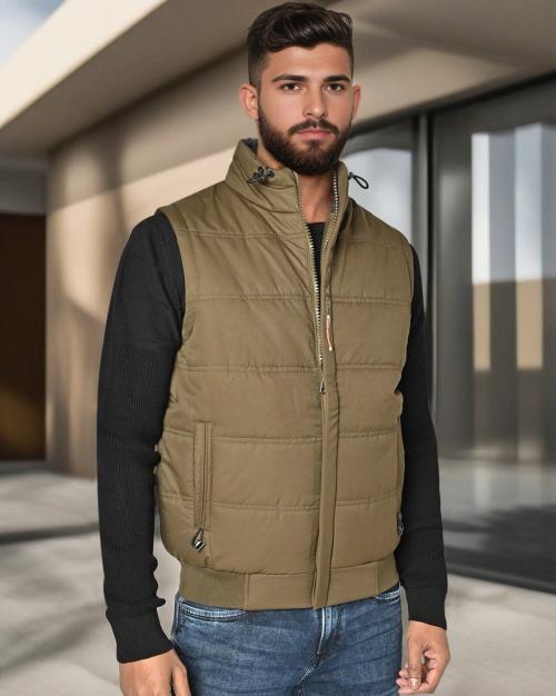 Puffer Jacket with Zipper Pockets