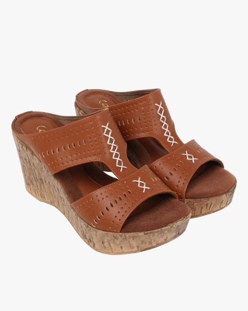 Strappy Wedges with Laser Cut