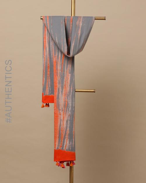 Shibori Tie & Dye Pure Cotton Dupatta with Tassels
