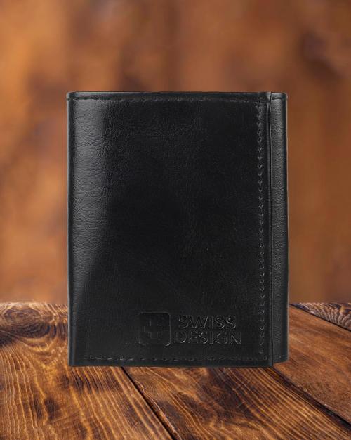 Logo Embossed Tri-Fold Wallet