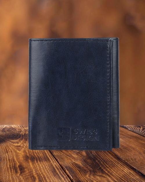 Logo Embossed Tri-Fold Wallet