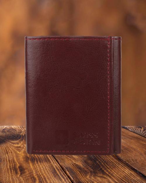 Logo Embossed Tri-Fold Wallet