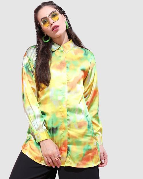 Abstract Print Cotton Shirt