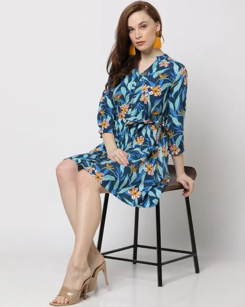 Floral Print A-Line Dress