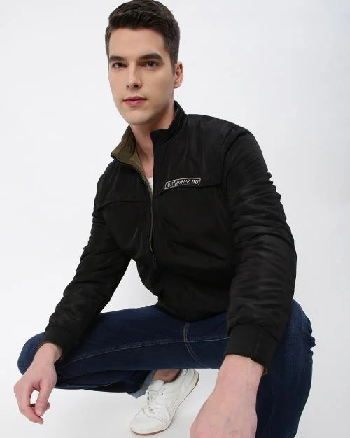 Authentic Slim Fit Reversible Bomber Jacket