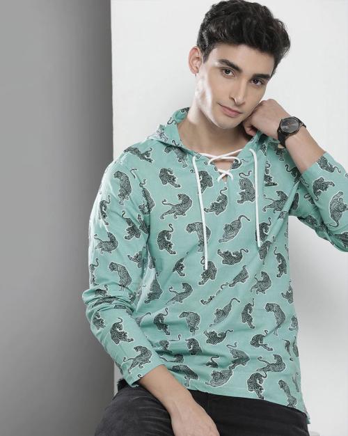 Tiger Print Slim Fit Hoodie