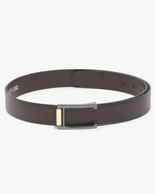 Leather Belt with Push-Pin Buckle