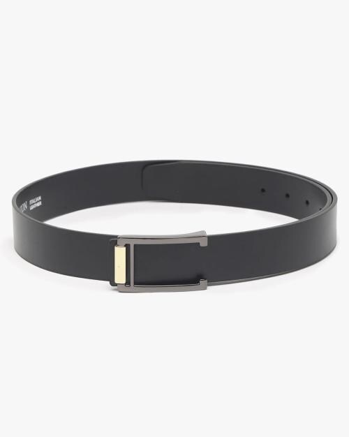 Leather Belt with Push-Pin Buckle