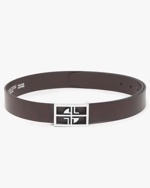 Leather Belt with Push-Pin Buckle