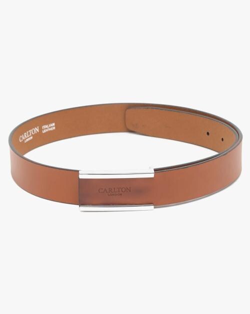 Leather Belt with Push-Pin Buckle